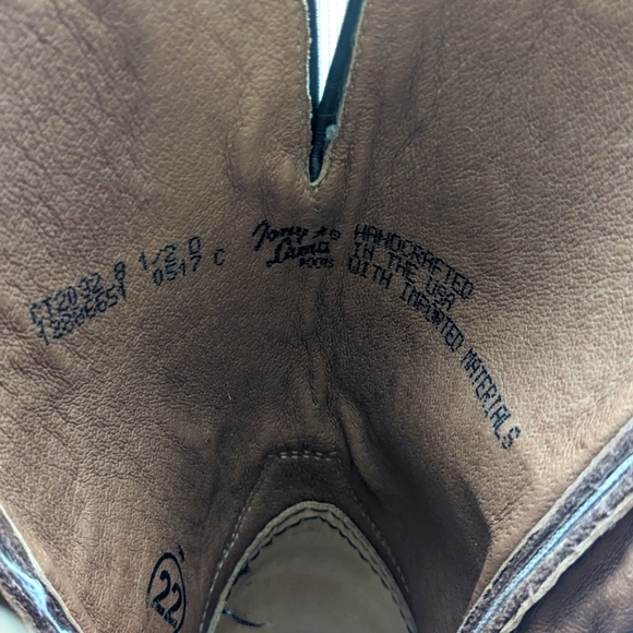 Tony Lama Men's Shrunken Shoulder Brown Leather Cowboy Boots CT2032 Size 8.5 D - Picture 12 of 13